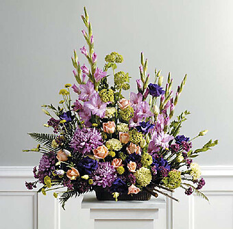 Purple, Peach and Green Traditional Arrangement [SF039-21] Purpl